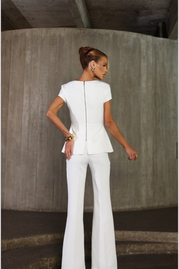 CONJUNTO FABIANE ASSIMÉTRICO ALFAITARIA - OFF WHITE