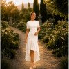 VESTIDO MARISTELA MULLET SAIA DUPLA - BRANCO