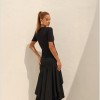 VESTIDO MARISTELA MULLET SAIA DUPLA - PRETO