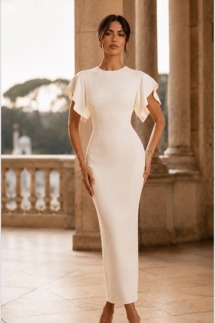 VESTIDO MIDI SENEGAL - OFF WHITE