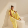 CONJUNTO BÚZIOS CALÇA ALADIM E BLUSA DRAPEADA - AMARELO