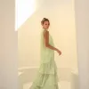 CONJUNTO SIENA BLUSA E SAIA BABADOS - VERDE