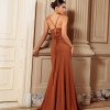 VESTIDO DE FESTA RAFAELA CREPE PARIS - TERRACOTA