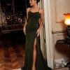 VESTIDO DE FESTA RAFAELA CREPE PARIS - VERDE OLIVA