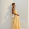 VESTIDO SOFISTIC LONGO T.Q.C. ASSIMÉTRICO ORGANZA - CAMOMILA