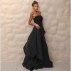 VESTIDO SOFISTIC LONGO T.Q.C. ASSIMÉTRICO ORGANZA - PRETO