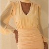 VESTIDO TAINARA LONGO PALA FRANZIDA - CAMOMILA
