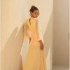 VESTIDO TAINARA LONGO PALA FRANZIDA - CAMOMILA