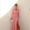 VESTIDO TAINARA LONGO PALA FRANZIDA - ROSA