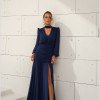 VESTIDO TAINARA LONGO PALA FRANZIDA - AZUL MARINHO