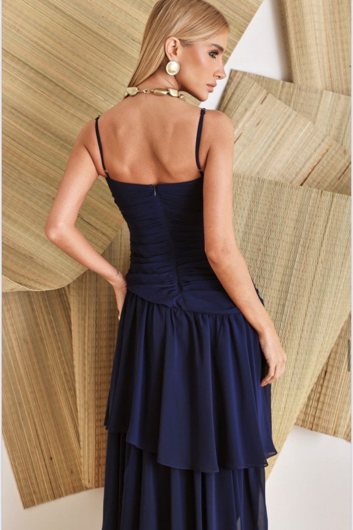 VESTIDO BIA LONGO CAMADAS - AZUL MARINHO