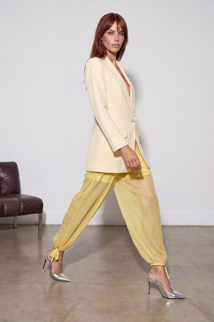 BLAZER SAMANTA ALFAIATARIA PÉROLAS SUMMER - AMARELO