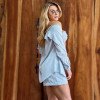 TRIJUNTO VANESSA CAMISA TOP E SHORT PÉROLAS SUMMER - AZUL