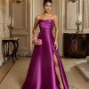 VESTIDO DE FESTA DÁLIA LONGO T.Q.C. ZIBELINE - FÚCSIA