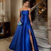 VESTIDO DE FESTA DÁLIA LONGO T.Q.C. ZIBELINE - AZUL ROYAL