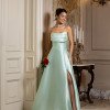 VESTIDO DE FESTA DÁLIA LONGO T.Q.C. ZIBELINE - VERDE MENTA