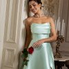 VESTIDO DE FESTA DÁLIA LONGO T.Q.C. ZIBELINE - VERDE MENTA