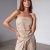 CONJUNTO KAUANE CROPPED E PANTALONA PÉROLAS ATELIER - BEGE