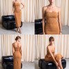 VESTIDO TABATA MIDI PÉROLAS ATELIER - CAMEL