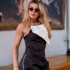 CONJUNTO VERÔNICA ALFAIATARIA BICOLOR - PRETO COM BRANCO