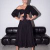 VESTIDO MIDI MB CUT OUT ATELIER - PRETO