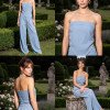 CONJUNTO KAUANE CROPPED E PANTALONA PÉROLAS ATELIER - AZUL SERENITY