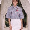 CAMISA ELISA LISTADA ATELIER - AZUL MARINHO