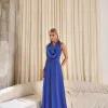 VESTIDO DUBLIN LONGO GOLA BOBA - AZUL ROYAL