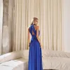 VESTIDO DUBLIN LONGO GOLA BOBA - AZUL ROYAL