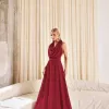 VESTIDO DUBLIN LONGO GOLA BOBA - MARSALA