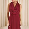 VESTIDO DUBLIN LONGO GOLA BOBA - MARSALA