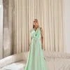 VESTIDO DUBLIN LONGO GOLA BOBA - VERDE MENTA