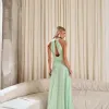 VESTIDO DUBLIN LONGO GOLA BOBA - VERDE MENTA