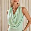 VESTIDO DUBLIN LONGO GOLA BOBA - VERDE MENTA