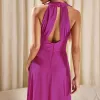 VESTIDO DUBLIN LONGO GOLA BOBA - FÚCSIA