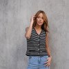 BLUSA ATENAS MODA LISTRADA - PRETO