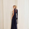 VESTIDO DE FESTA BANGKOK LONGO CRUZADO CAPA - AZUL MARINHO