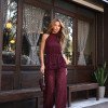 CONJUNTO JASMIN RENDA AVELUDADO - MARSALA