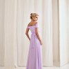 VESTIDO DE FESTA LISBOA LONGO DRAPEADO COM FAIXA - LILÁS
