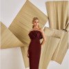 VESTIDO COPENHAGUE TUBINHO BUSTO LEQUE - VINHO