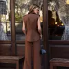 CONJUNTO VERSALHES COLETE E CALÇA ALFAITARIA - CAPUCCINO