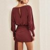 VESTIDO TAILÂNDIA CURTO COM CALDA - BORDÔ