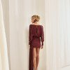 VESTIDO TAILÂNDIA CURTO COM CALDA - BORDÔ