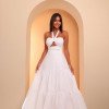 VESTIDO LONGUETE STEFANY MULTIFORMAS - OFF WHITE