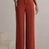 CONJUNTO BLUSA ASSIMÉTRICA CREPE - TERRACOTA