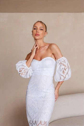 VESTIDO MIDI LAISE GREICE - OFF WHITE