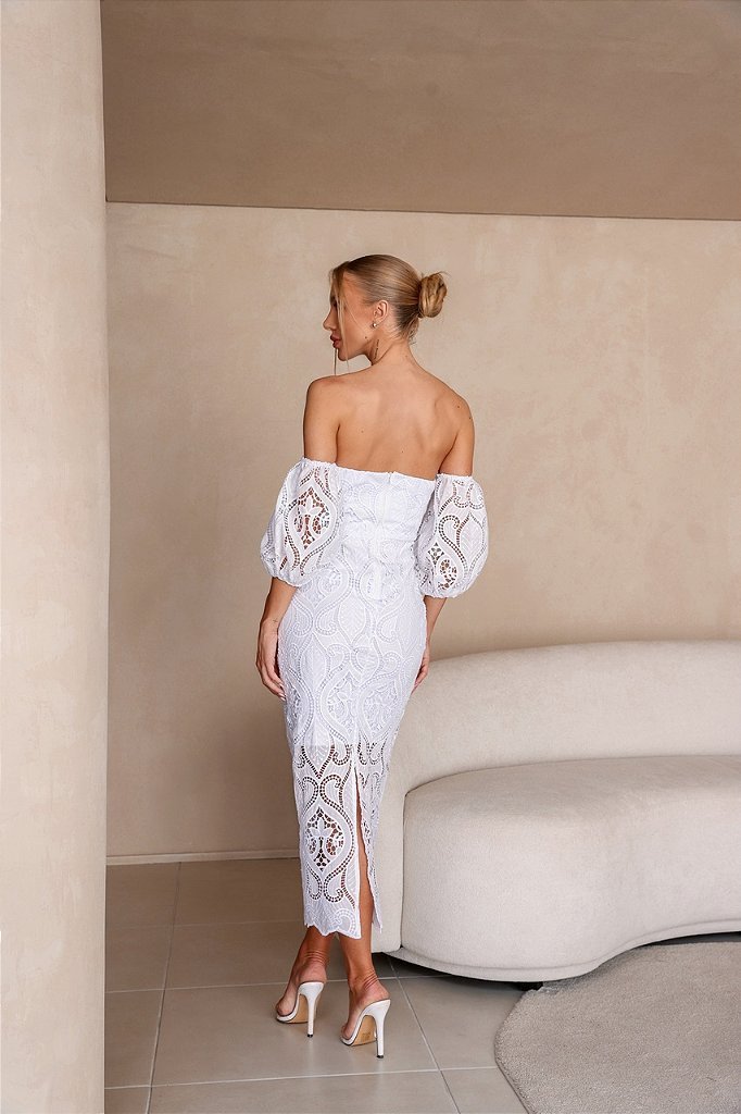 VESTIDO MIDI LAISE GREICE - OFF WHITE