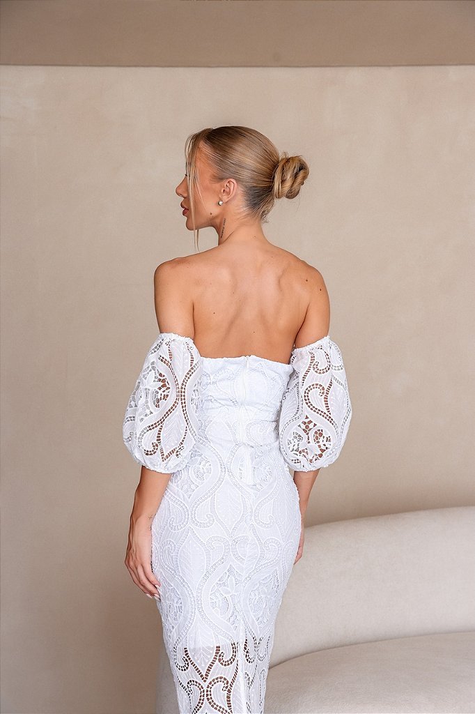 VESTIDO MIDI LAISE GREICE - OFF WHITE