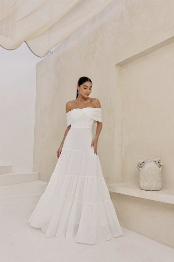 VESTIDO KELLYN OMBRO A OMBRO - OFF WHITE