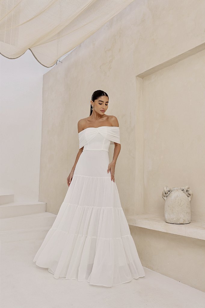 VESTIDO KELLYN OMBRO A OMBRO - OFF WHITE